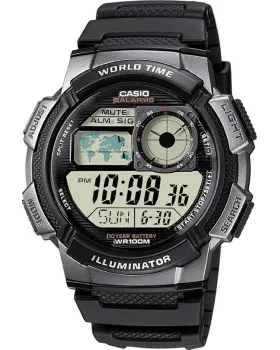 Ανδρικό ρολόι Casio Collection AE-1000W-1BVEF, Μαύρο καντράν, Λουρί από Καουτσούκ