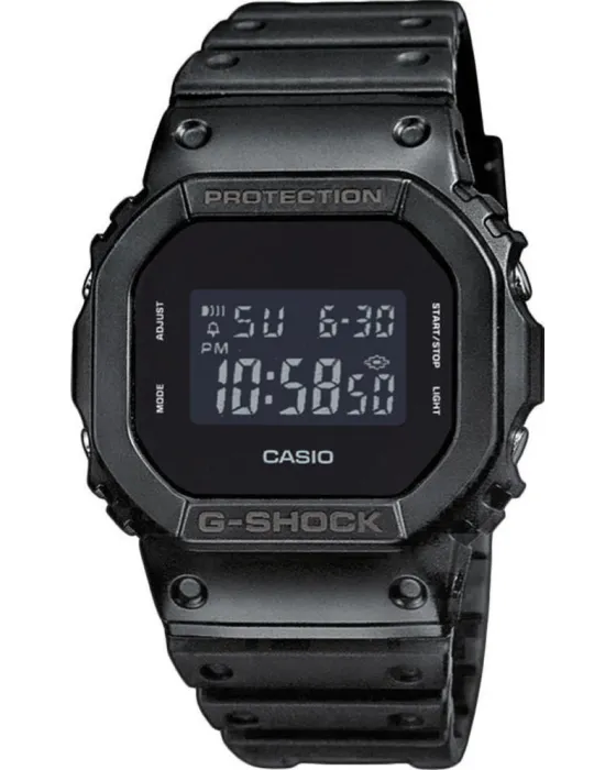 Ανδρικό ρολόι Casio G-Shock DW-5600BB-1ER, Μαύρο καντράν, Λουρί από Καουτσούκ