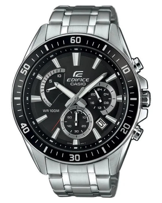 Ανδρικό ρολόι Casio Edifice Chronograph EFR-552D-1AVUEF, Μαύρο καντράν, Μπρασελέ από Ανοξείδωτο ατσάλι