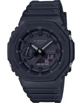 Ανδρικό ρολόι Casio G-Shock GA-2100-1A1ER, Μαύρο καντράν, Λουρί από Καουτσούκ