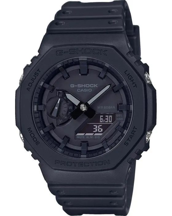 Ανδρικό ρολόι Casio G-Shock GA-2100-1A1ER, Μαύρο καντράν, Λουρί από Καουτσούκ