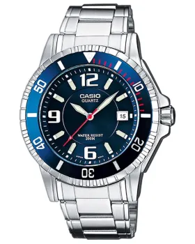 Ανδρικό ρολόι Casio Collection MTD-1053D-2AVES, Μπλε καντράν, Μπρασελέ από Ανοξείδωτο ατσάλι