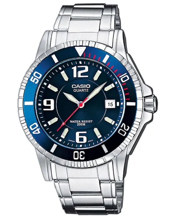 Ανδρικό ρολόι Casio Collection MTD-1053D-2AVES, Μπλε καντράν, Μπρασελέ από Ανοξείδωτο ατσάλι