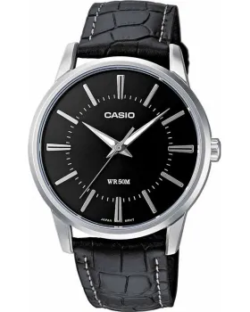 Ανδρικό ρολόι Casio MTP-1303PL-1AVEG, Μαύρο καντράν, Λουρί από Δερμάτινο