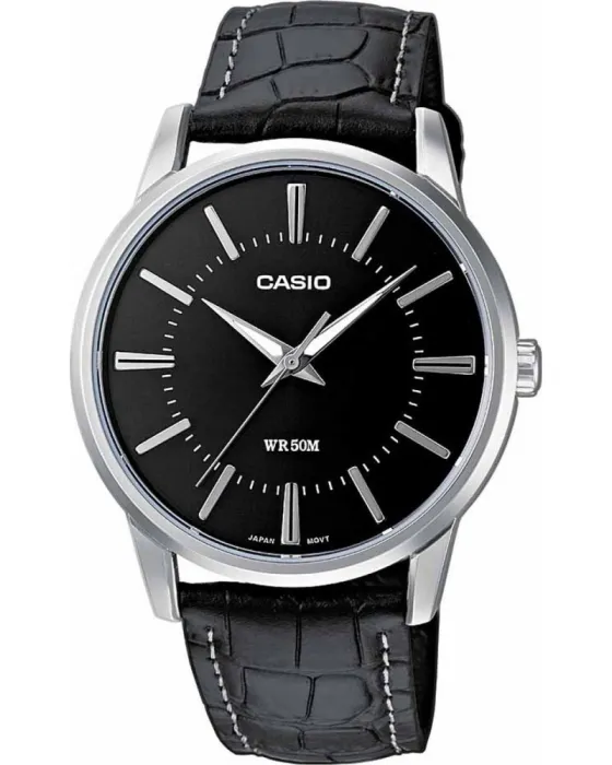 Ανδρικό ρολόι Casio MTP-1303PL-1AVEG, Μαύρο καντράν, Λουρί από Δερμάτινο