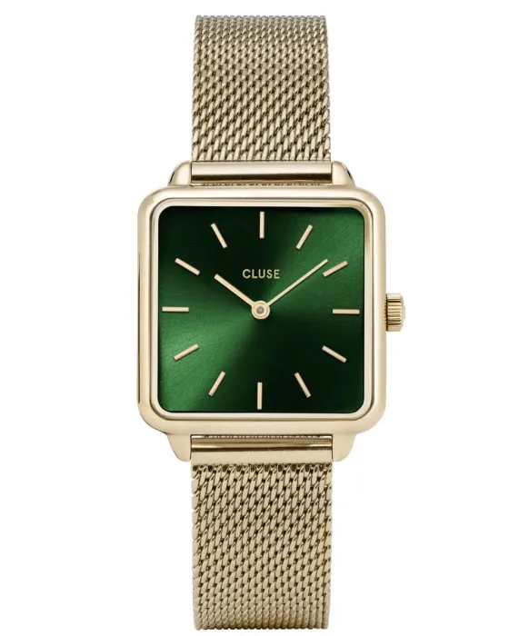 Γυναικείο ρολόι Cluse La Garconne Mesh CW0101207013, Πράσινο καντράν, Μπρασελέ από Ανοξείδωτο ατσάλι