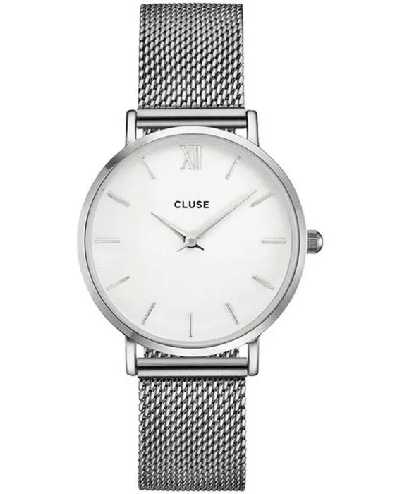 Women's watch Cluse Minuit CW0101203002, White dial, Bracelet in Stainless Steel
