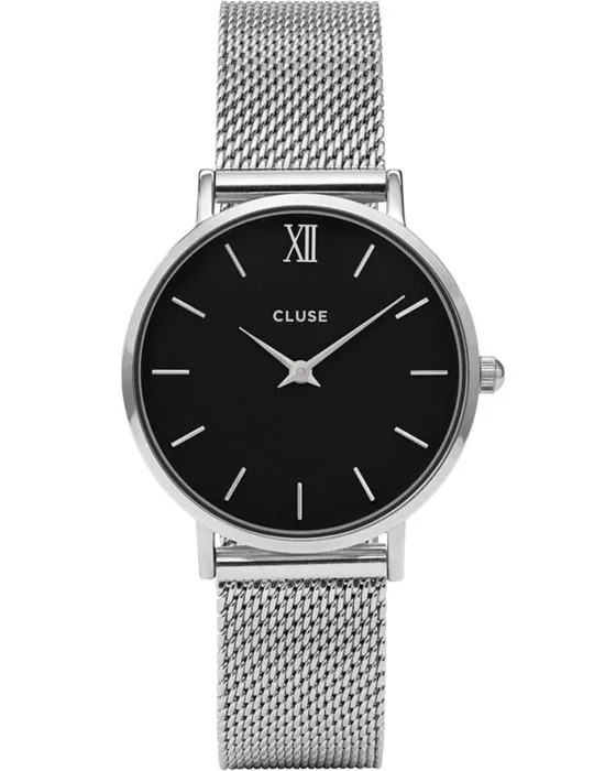 Γυναικείο ρολόι Cluse Minuit CW0101203005, Μαύρο καντράν, Μπρασελέ από Ανοξείδωτο ατσάλι