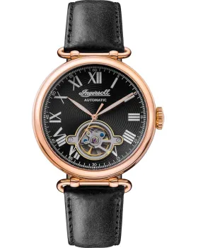 Ανδρικό ρολόι Ingersoll Protagonist Automatic I08903, Μαύρο καντράν, Λουρί από Δερμάτινο
