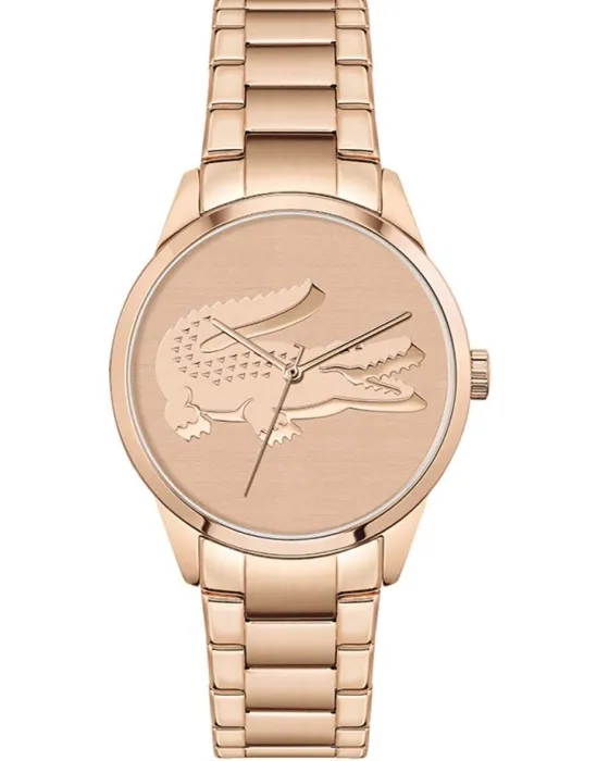 Γυναικείο ρολόι Lacoste Ladycroc 2001172, Ροζ Χρυσό καντράν, Μπρασελέ από Ανοξείδωτο ατσάλι