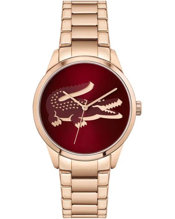 Γυναικείο ρολόι Lacoste Ladycroc 2001191, Μπορντό καντράν, Μπρασελέ από Ανοξείδωτο ατσάλι
