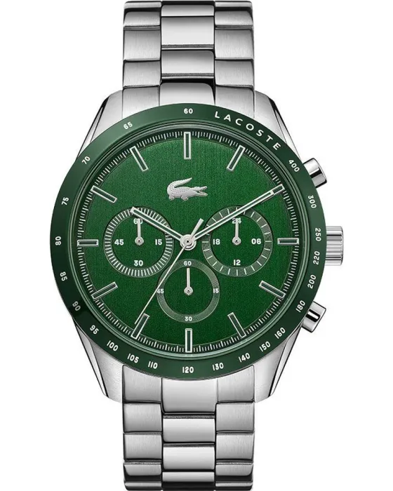 Ανδρικό ρολόι Lacoste Boston Chronograph 2011080, Πράσινο καντράν, Μπρασελέ από Ανοξείδωτο ατσάλι