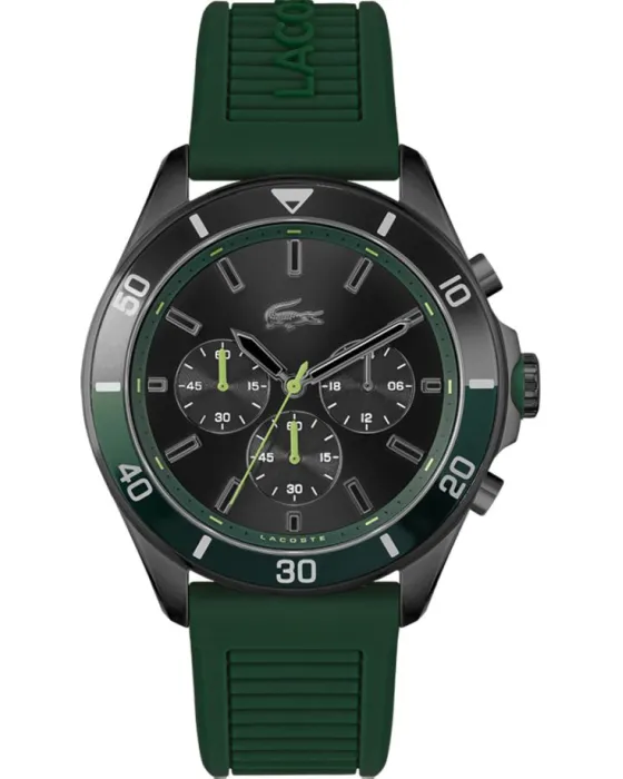 Ανδρικό ρολόι Lacoste Tiebraker 2011153, Πράσινο καντράν, Λουρί από Καουτσούκ
