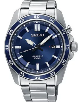 Ανδρικό ρολόι Seiko Kinetic SKA783P1, Μπλε καντράν, Μπρασελέ από Ανοξείδωτο ατσάλι
