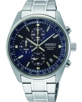 Ανδρικό ρολόι Seiko Conceptua Chronograph SSB377P1, Μπλε καντράν, Μπρασελέ από Ανοξείδωτο ατσάλι