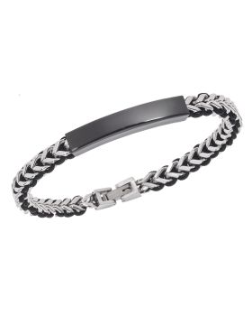 Βραχιόλι Selena Men's Steel, με μαύρη ταυτότητα SSD5835SBK