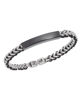 Βραχιόλι Selena Men's Steel, με μαύρη ταυτότητα SSD5835SBK