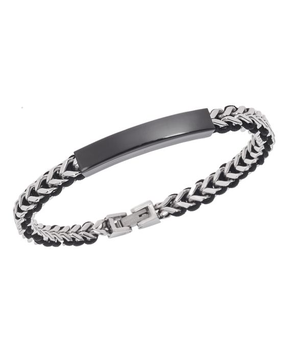 Βραχιόλι Selena Men's Steel, με μαύρη ταυτότητα SSD5835SBK