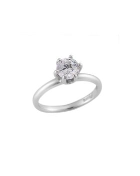 Δαχτυλίδι Mονόπετρο Selena ασήμι 925 με λευκό ζιργκόν SSR1997