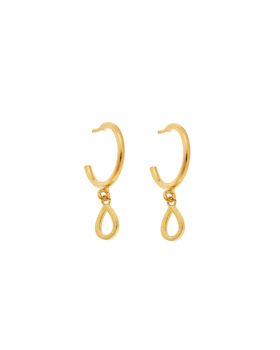 Σκουλαρίκια Κρίκοι Selena επιχρυσωμένο ασήμι 925, σταγόνα SSR2392GDKR