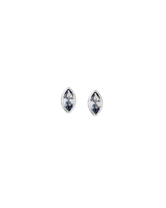 Σκουλαρίκια Selena ασήμι 925, φύλλο με aquamarine ζιργκόν SSR2768-13SR