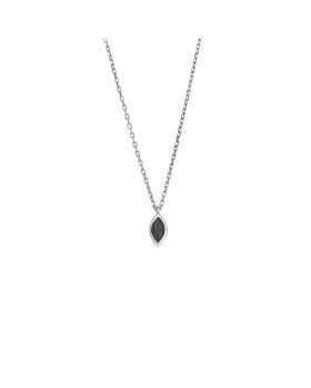 Σκουλαρίκια Selena ασήμι 925, καρδιά με μαύρο ζιργκόν SSR2774-2SR