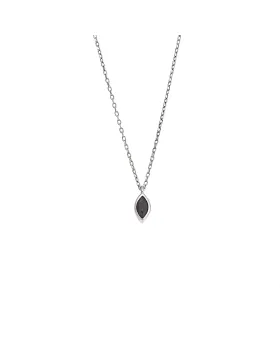 Σκουλαρίκια Selena ασήμι 925, καρδιά με μαύρο ζιργκόν SSR2774-2SR