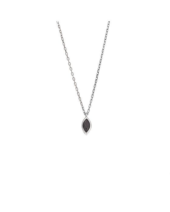 Σκουλαρίκια Selena ασήμι 925, καρδιά με μαύρο ζιργκόν SSR2774-2SR