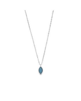 Μενταγιόν Selena Silver 925, φύλλο με τυρκουάζ ζιργκόν SSR2781-3SR