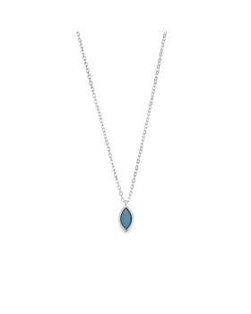 Μενταγιόν Selena Silver 925, φύλλο με τυρκουάζ ζιργκόν SSR2781-3SR