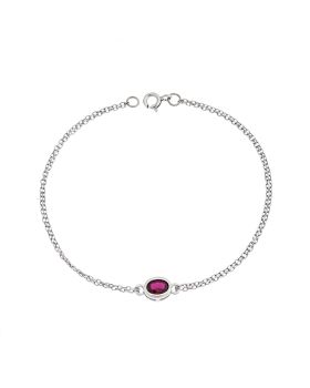 Βραχιόλι Selena Silver 925, οβάλ με κόκκινο ζιργκόν SSR2794-8SR