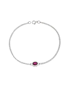Βραχιόλι Selena Silver 925, οβάλ με κόκκινο ζιργκόν SSR2794-8SR