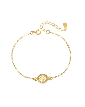 Βραχιόλι Selena Silver 925, επιχρυσωμένο δέντρο της ζωής με λευκά ζιργκόν SSR2809GD