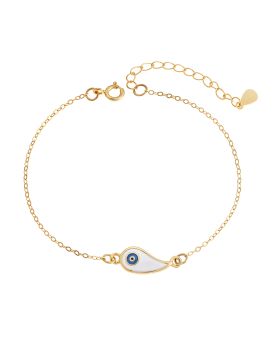 Βραχιόλι Selena Silver 925, επιχρυσωμένο Ματάκι λαχούρι με σμάλτο SSR2830GD