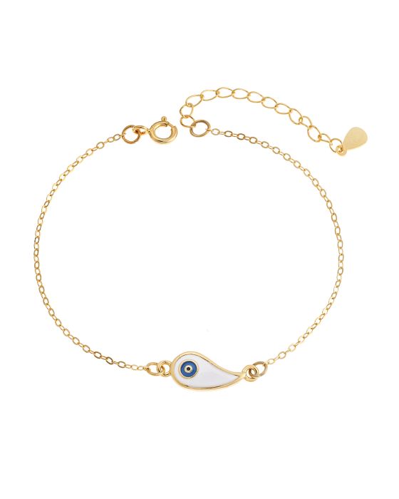 Βραχιόλι Selena Silver 925, επιχρυσωμένο Ματάκι λαχούρι με σμάλτο SSR2830GD