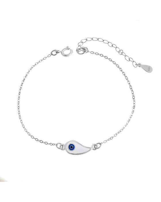 Βραχιόλι Selena Silver 925, επιχρυσωμένο Ματάκι λαχούρι με σμάλτο SSR2830SR