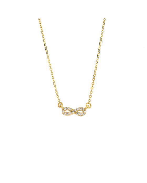 Κολιέ Selena Silver 925, επιχρυσωμένο Άπειρο με ζιργκόν SSR2846GD