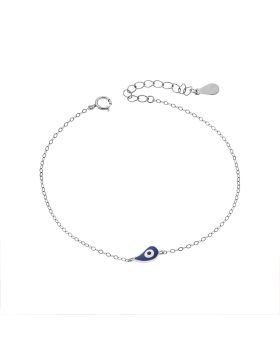 Βραχιόλι Selena Silver 925, ματάκι με μπλε σμάλτο SSR3095SBL