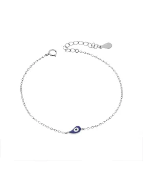 Βραχιόλι Selena Silver 925, ματάκι με μπλε σμάλτο SSR3095SBL