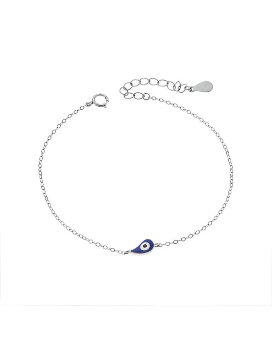 Βραχιόλι Selena Silver 925, ματάκι με μπλε σμάλτο SSR3095SBL