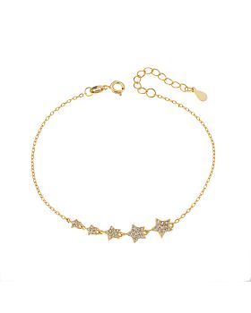 Βραχιόλι Selena επιχρυσωμένο ασήμι 925, αστέρια με λευκά ζιργκόν SSR3175GD