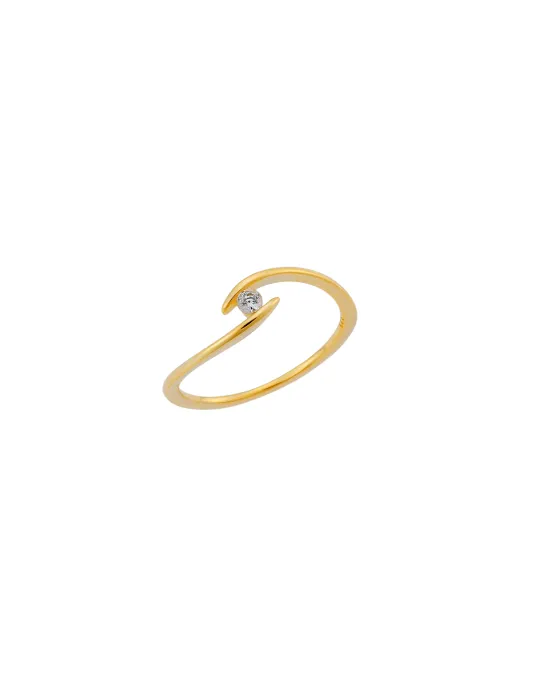 Δαχτυλίδι Γυναικείο Μονόπετρο Selena Silver 925 Gold Plated SSR3235GD