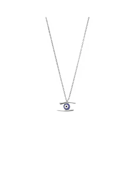 Κολιέ Selena Silver 925, Ματάκι SSR3278SR, Ασήμι 925, Ασημί / Μπλε