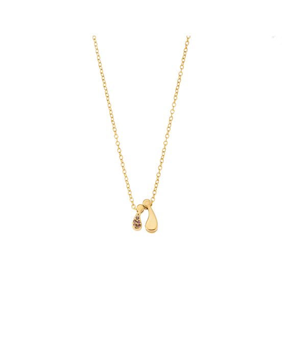 Κολιέ Selena επιχρυσωμένο ασήμι 925 με οικογένεια, μαμά με 1 κορίτσι SSR3298GPK