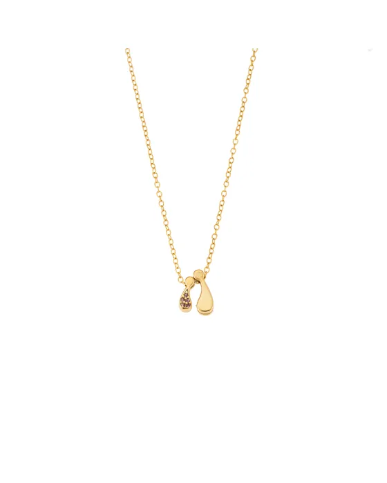 Κολιέ Selena επιχρυσωμένο ασήμι 925 με οικογένεια, μαμά με 1 κορίτσι SSR3298GPK