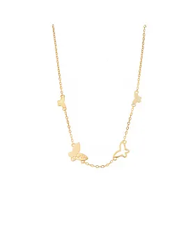 Κολιέ Selena από επιχρυσωμένο ασήμι 925, με τετραπλή πεταλούδα SSR3318GD