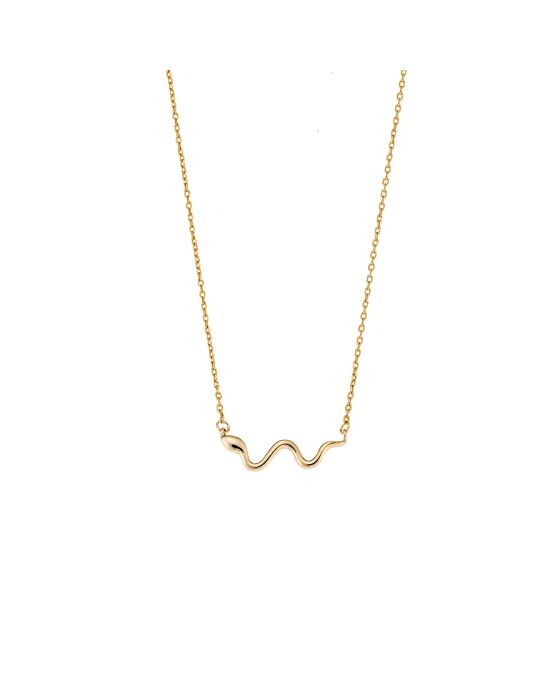 Κολιέ Selena από επιχρυσωμένο ασήμι 925, με φιδάκι SSR3339GD