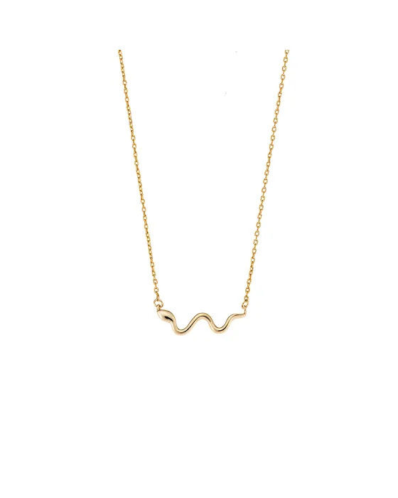 Κολιέ Selena από επιχρυσωμένο ασήμι 925, με φιδάκι SSR3339GD