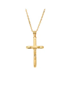 Μοτίφ Selena από επιχρυσωμένο ασήμι 925, σταυρός με τον Εσταυρωμένο SSR3358GD