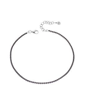 Βραχιόλι Selena από ασήμι 925, Ριβιέρα με μαύρα ζιργκόν SSR3672-2SBK
